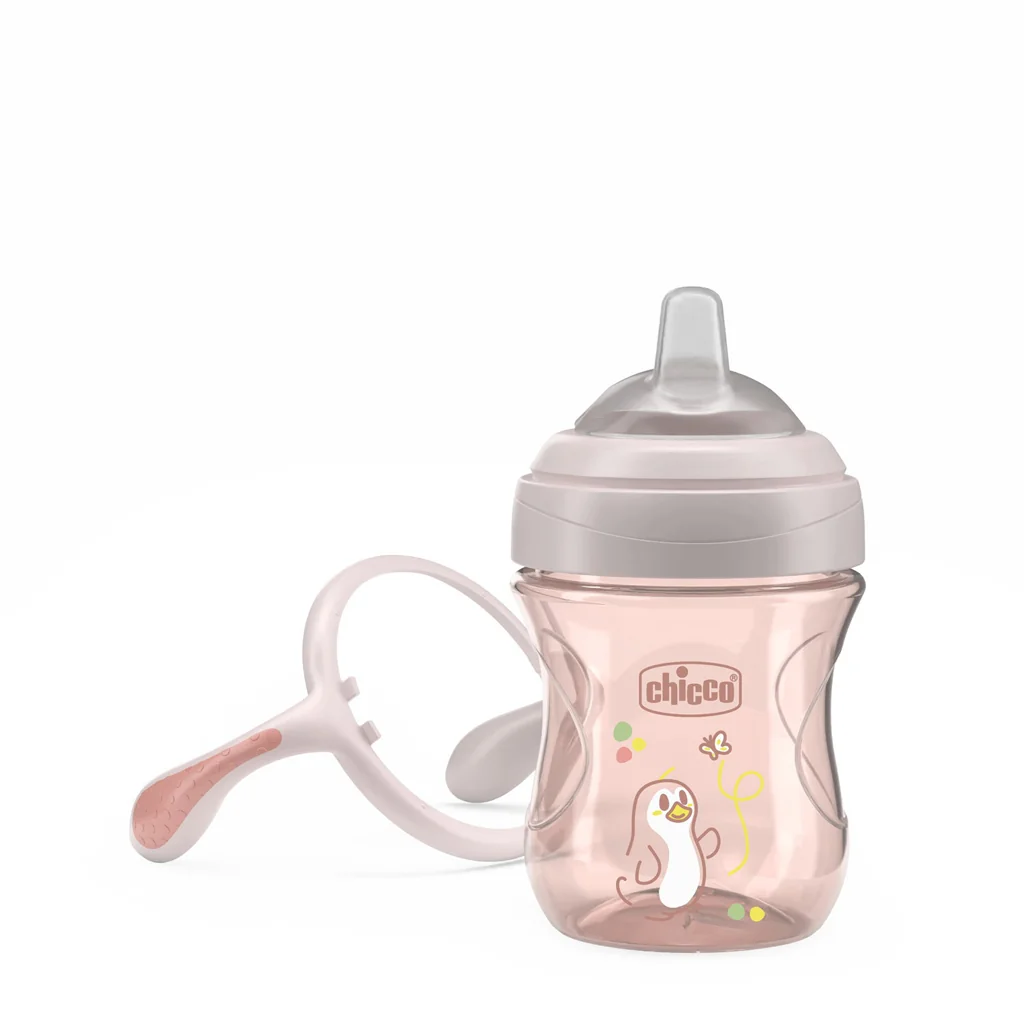 CHICCO Hrnček Transition učiaci s držadlami pink, 4m+ 1x1 ks