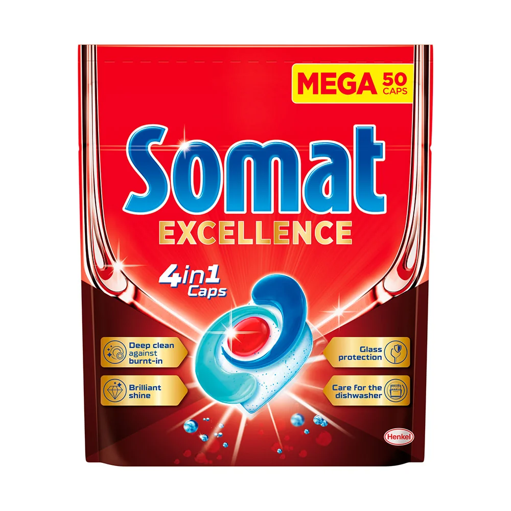 Somat Excellence kapsuly do umývačky riadu 50 ks 1×50 ks, kapsuly do umývačky