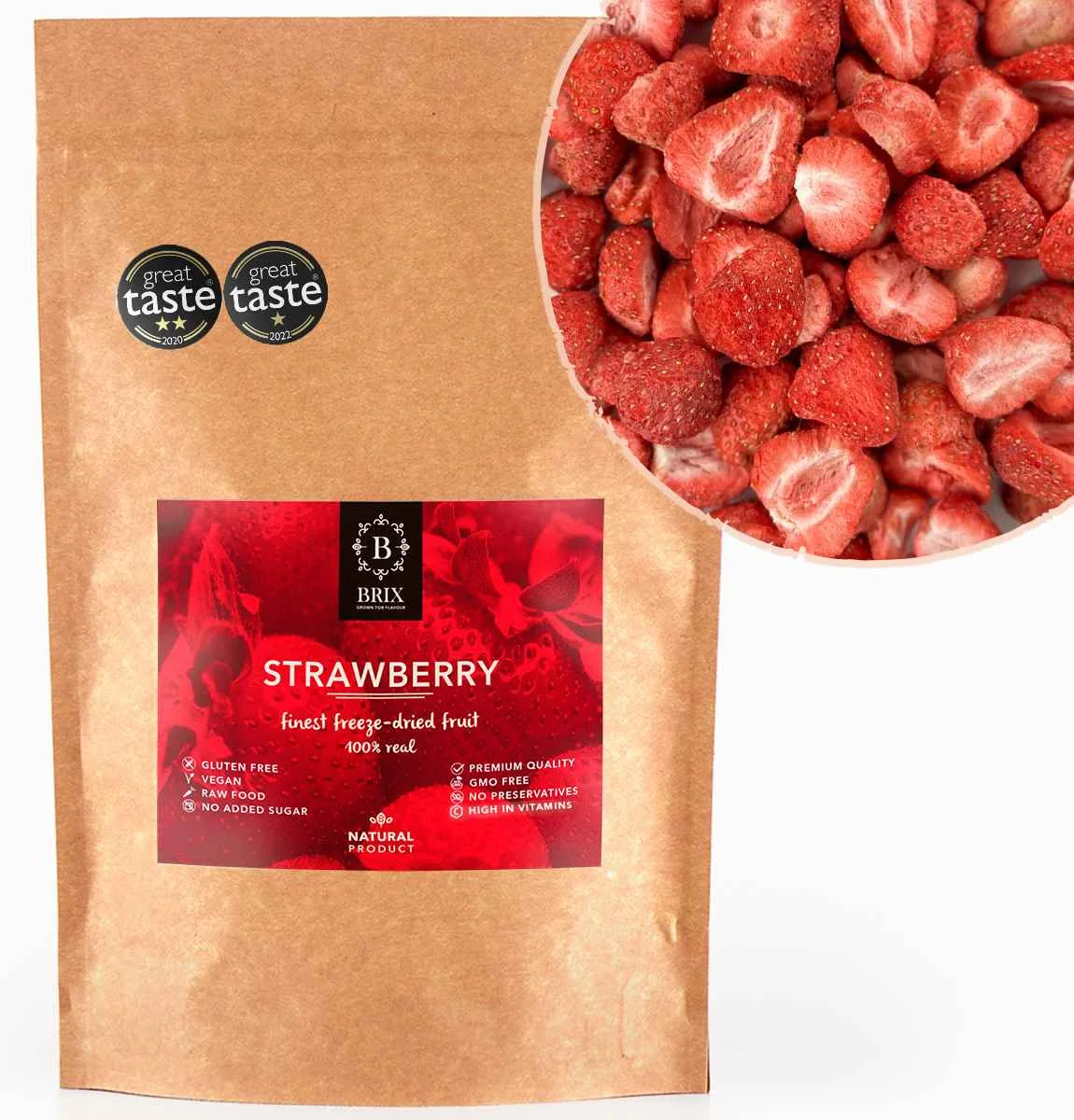Brix Mrazom sušená jahoda 75g 1×75 g, mrazom sušené ovocie