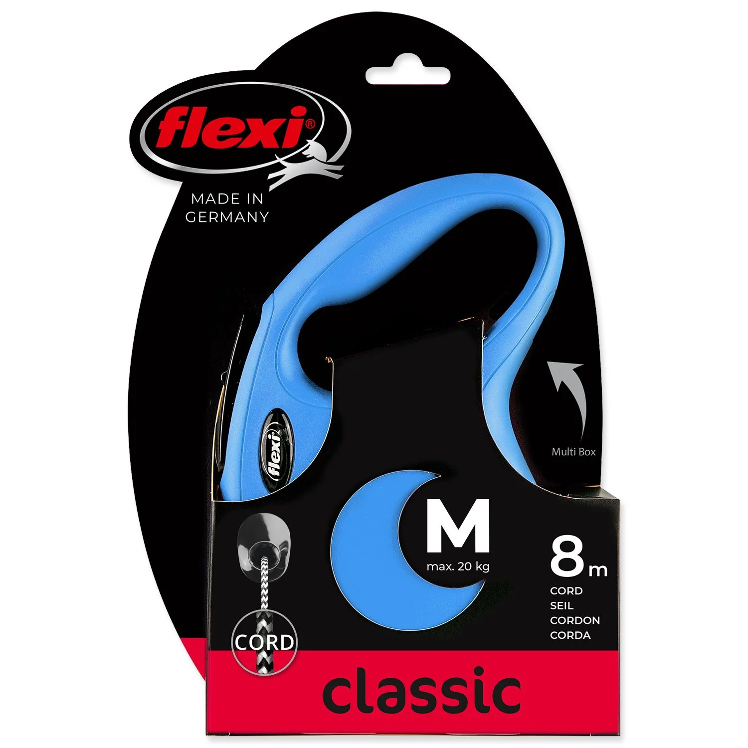 flexi New Classic lanko M 8m do 20kg modré