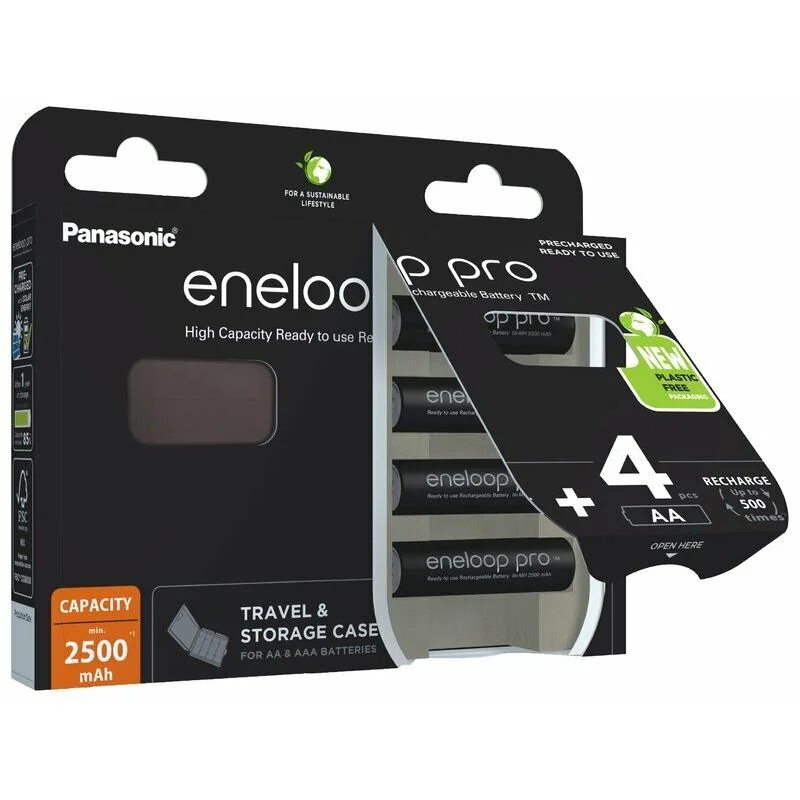 Panasonic Eneloop PRO EKO AA nabíjacie batérie 4ks (BK-3HCDEC4BE) 