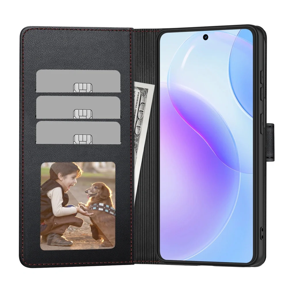 Tech-Protect Wallet knižkové puzdro na Samsung Galaxy S26, čierne / červené rvené