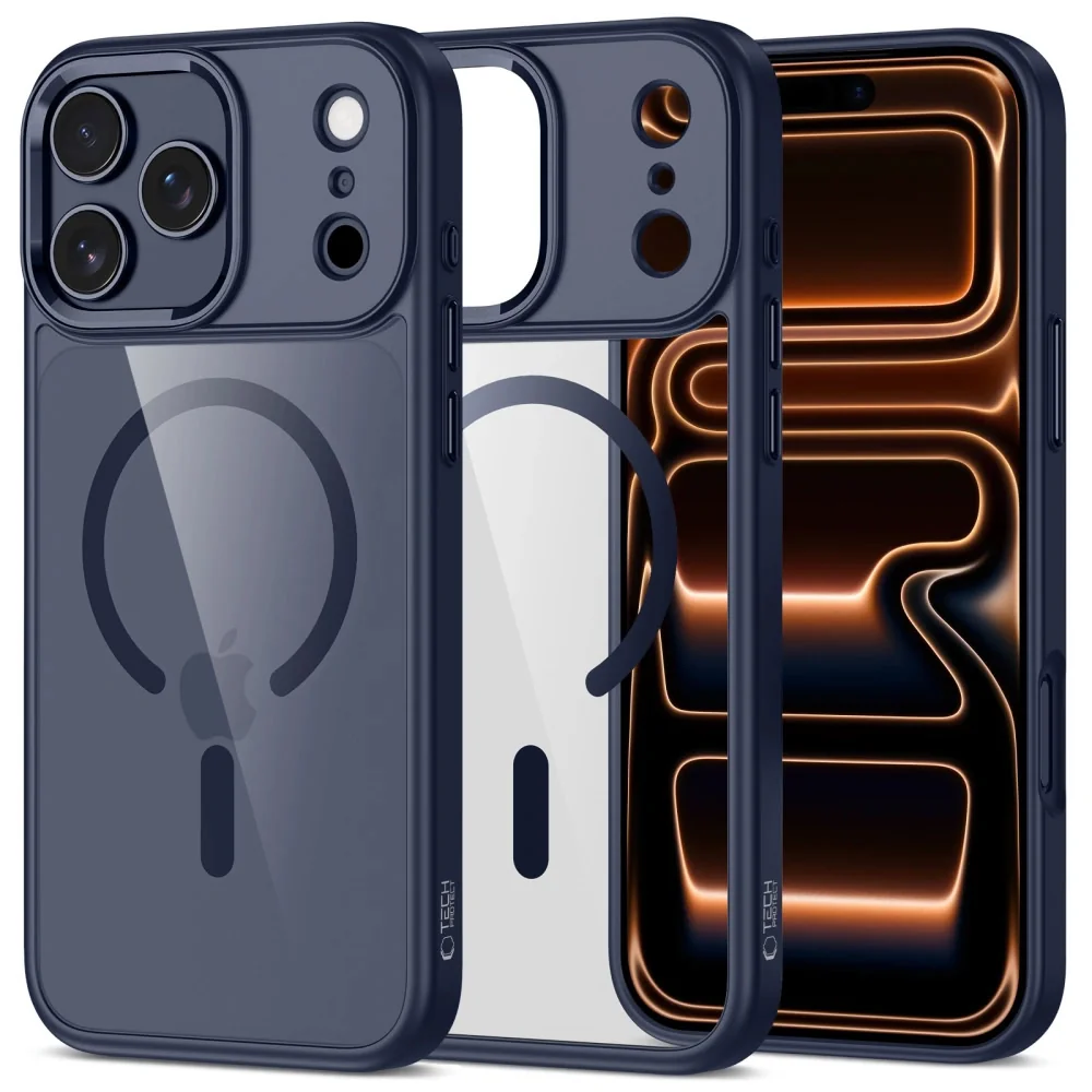 Tech-Protect Magmat MagSafe kryt na iPhone 17 Pro Max, modrý/priesvitný ý