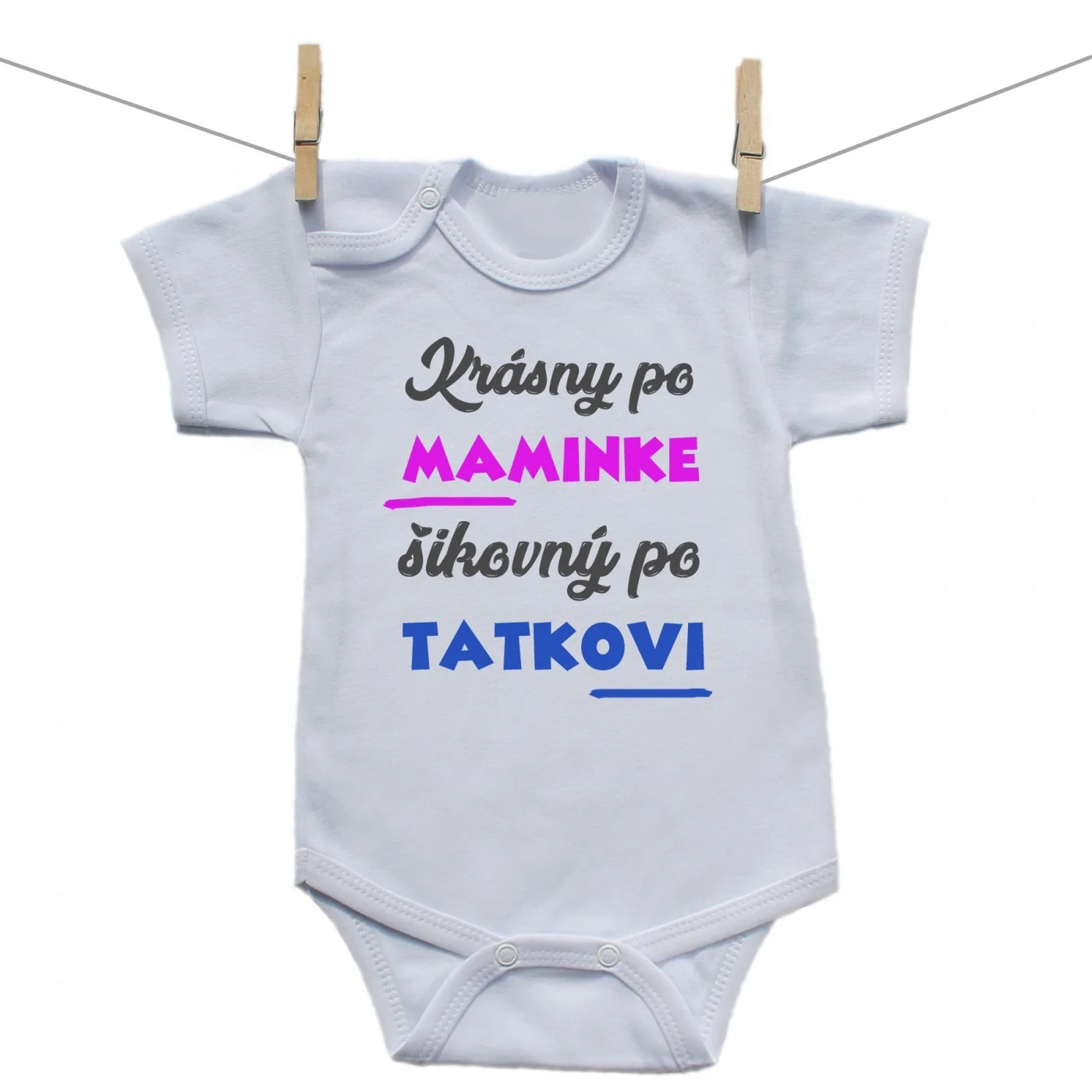 Boodyy Body s krátkym rukávom Krásny po maminke, šikovný po tatkovi Veľkosť: 62