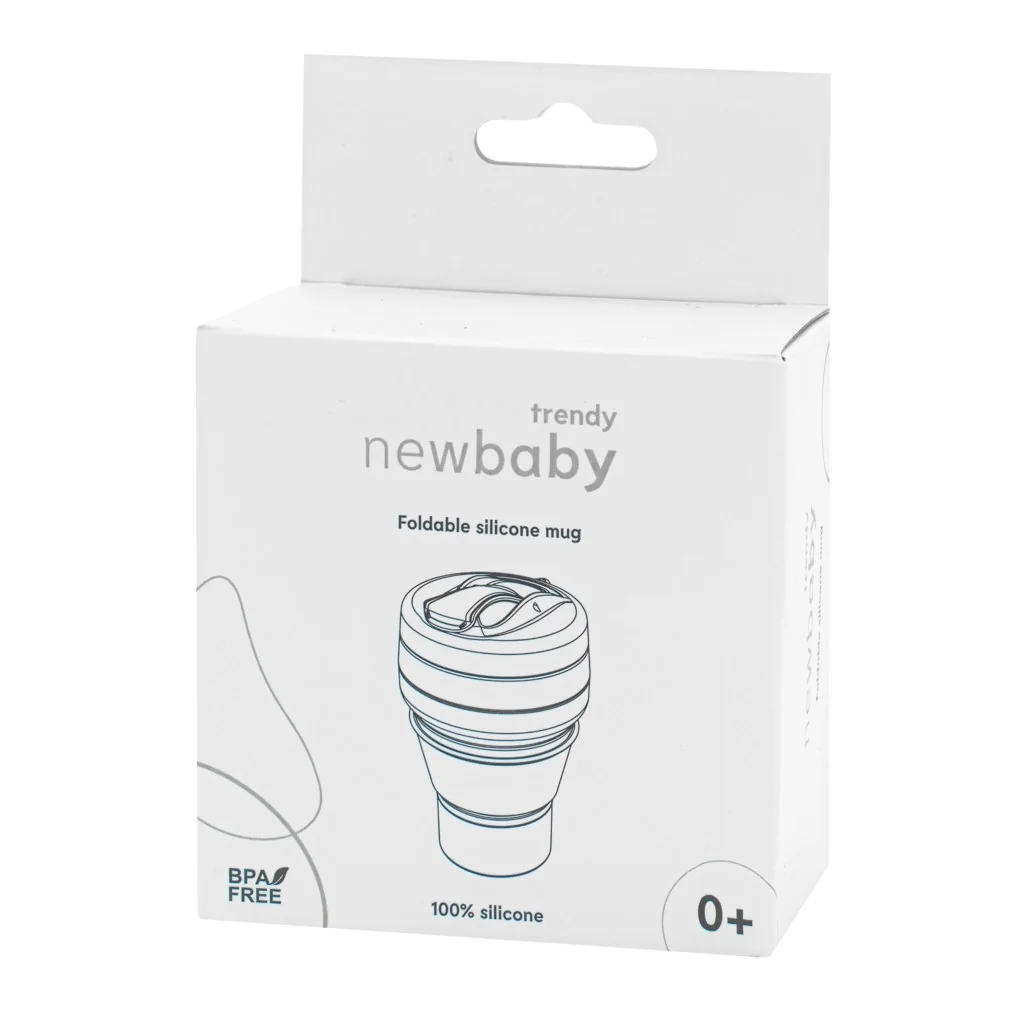 Silikónový skladací pohár 350 ml 2v1 New Baby - Sivý , 20C56996