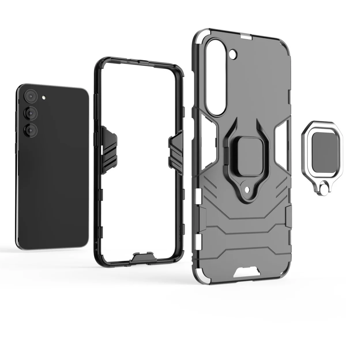 MG Ring Armor kryt na Samsung Galaxy S23 Plus, čierny