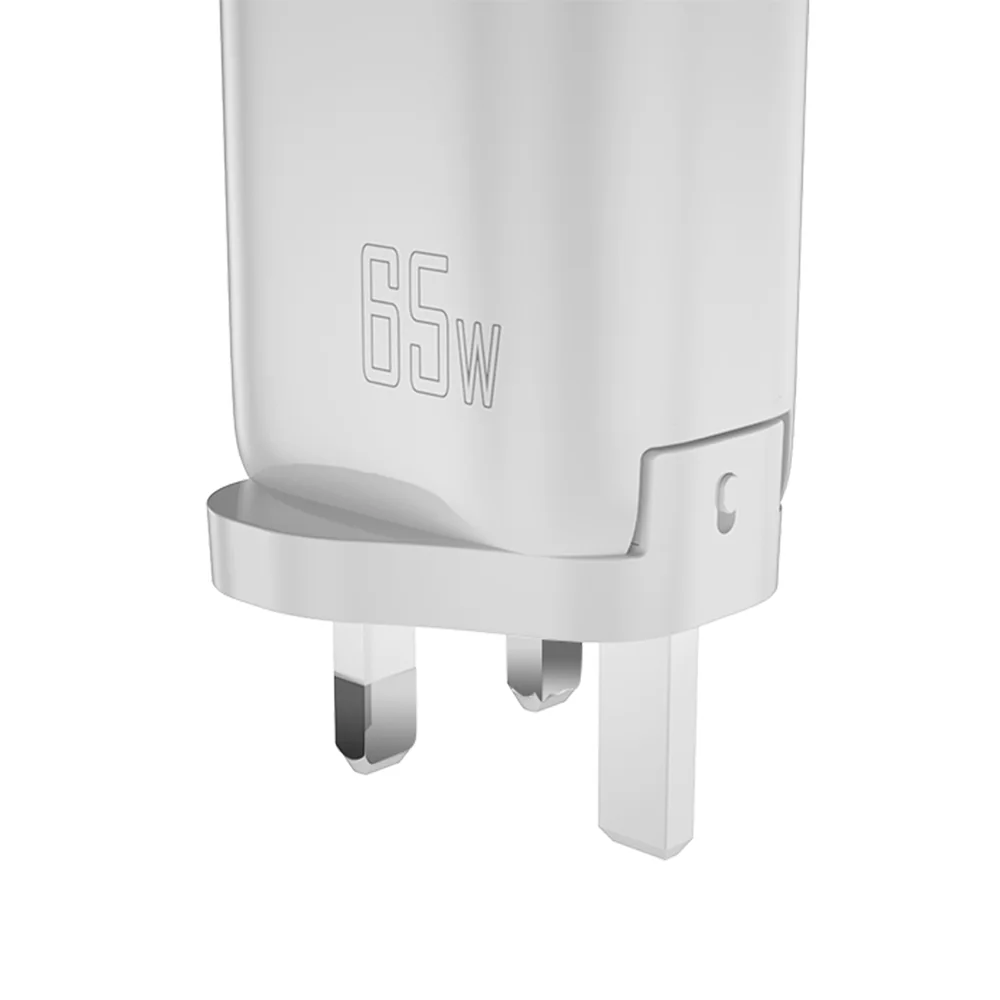 Dudao A7PRO 3in1 GaN sieťová nabíjačka USB / 2x USB-C QC PD 65W, biela