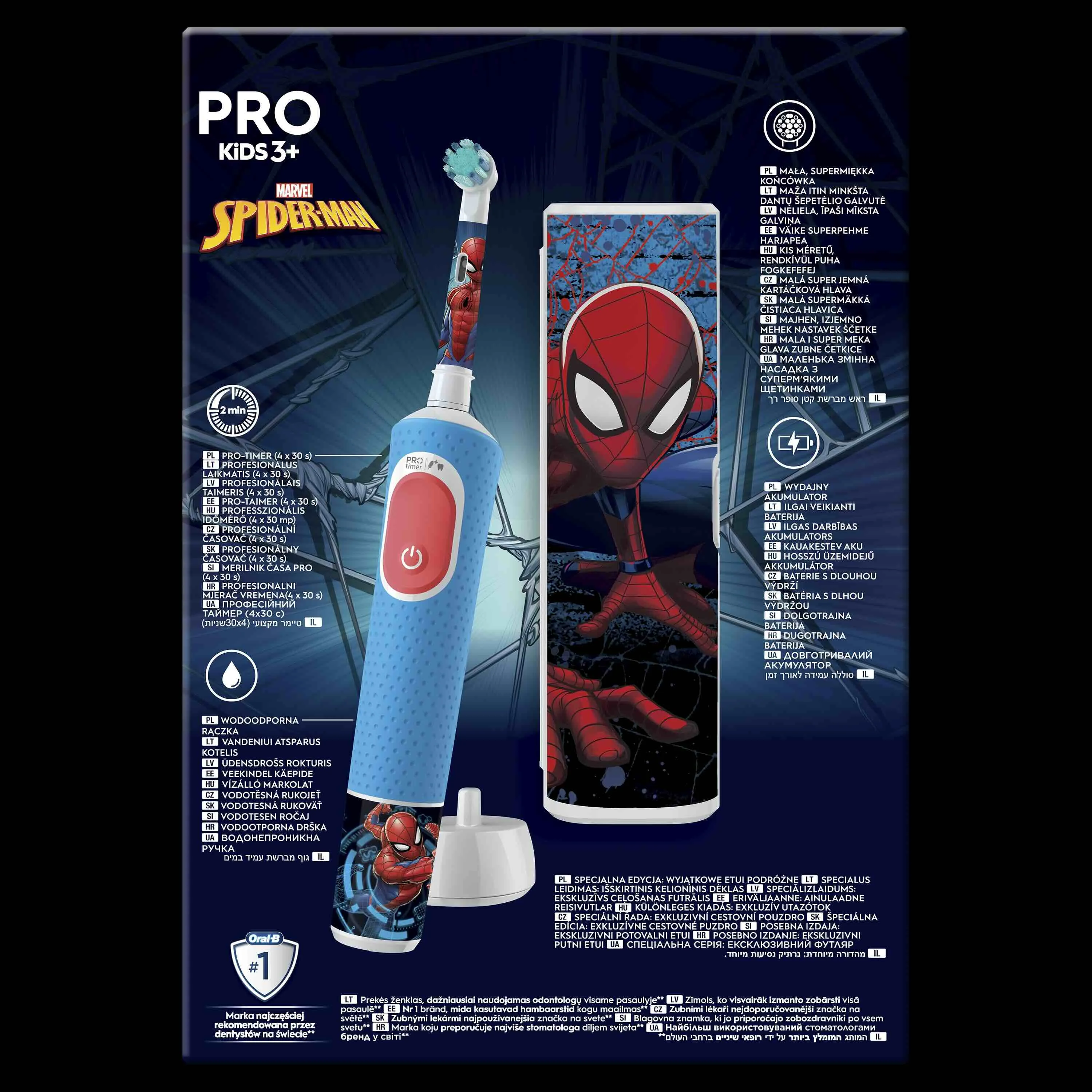 Oral-B EK Pro Kids 3+ Spiderman + Cestovné púzdro 1×1 set, elektrická zubná kefka