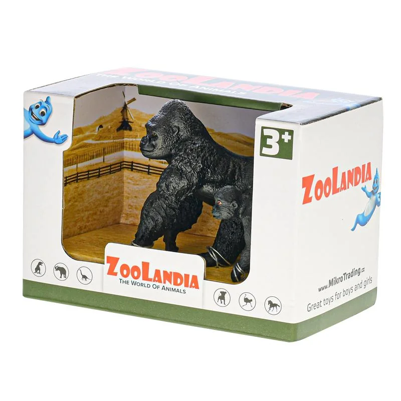 Zoolandia gorila s mláďaťom 5,5-10,5cm 2druhy v krabičke