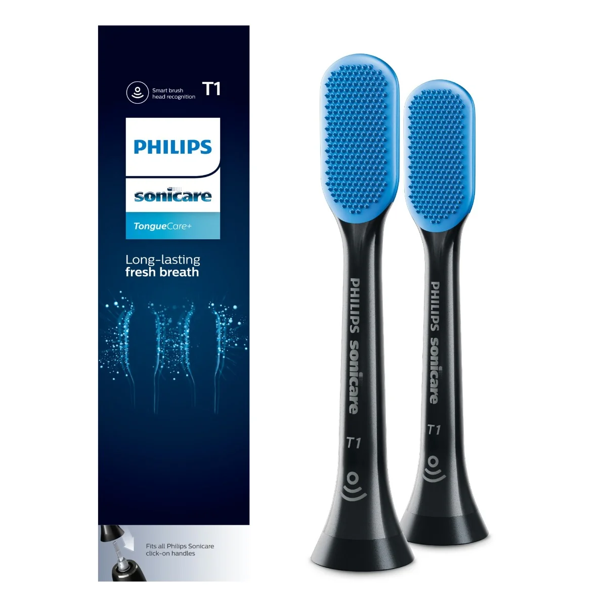 Philips - Hlavice na jazyk HX8072/11 TongueCare+ pre Sonicare 3. generácie, čierna 1×2 ks, hlavica na čistenie jazyka