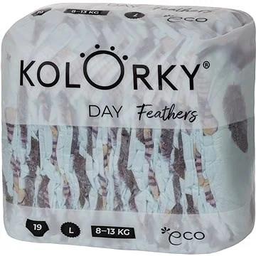 KOLORKY DAY - perie - L (8-13 kg) 1×19 ks, jednorazové eko plienky