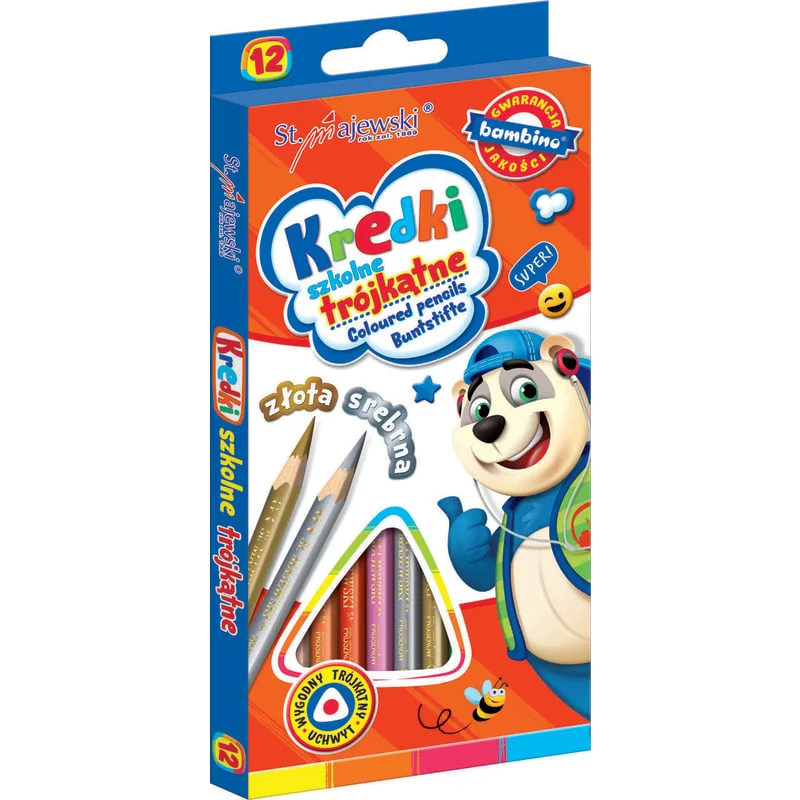 Bambino trojuholníkové pastelky, 12 farieb
