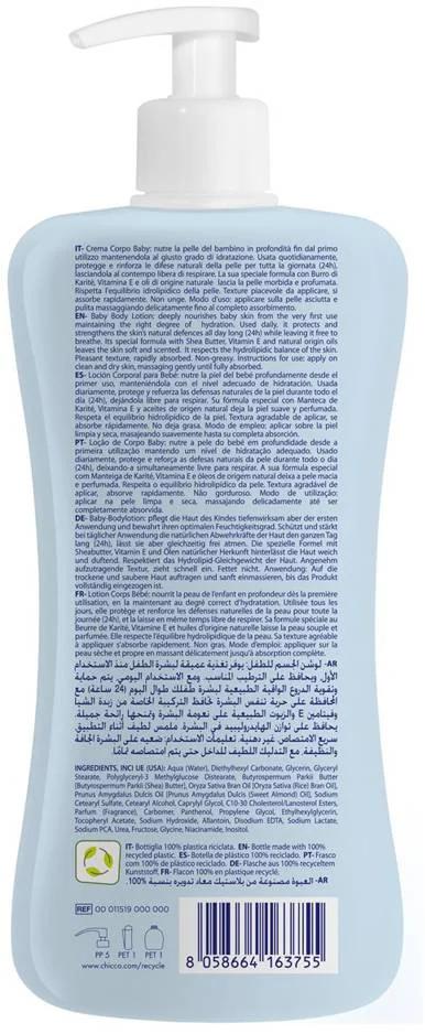 CHICCO Mlieko telové Natural Sensation s bambuckým maslom a vitamínom E 500ml, 0m+ 1×500 ml, detské telové mlieko