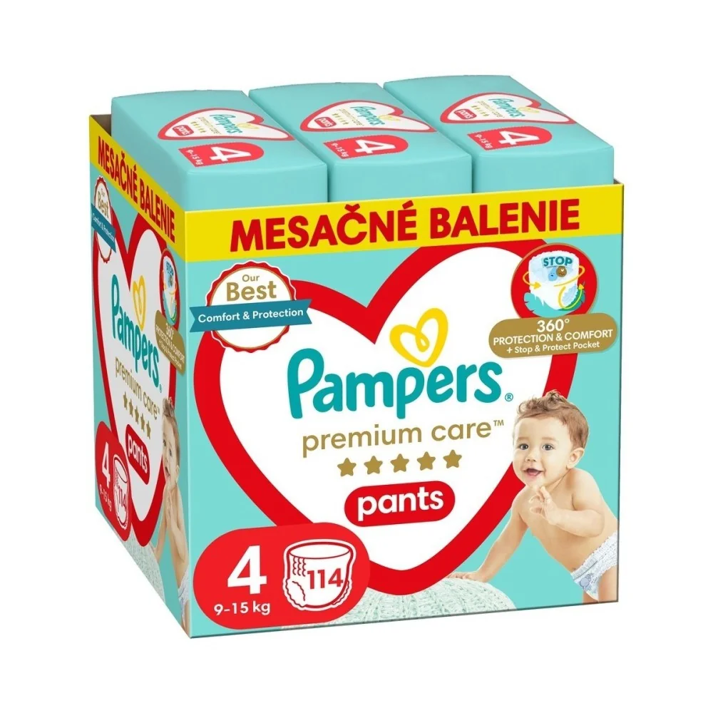Pampers Premium Pants MSB S4 9-15kg 1×114 ks, plienkové nohavičky