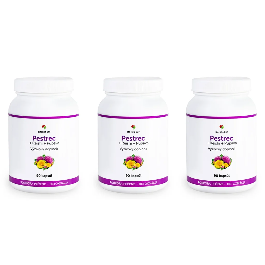 MatchaDay - Pestrec + Reishi + Púpava 3x 90 kapsúl 3x 90 cps pestrec reishi, výživový doplnok