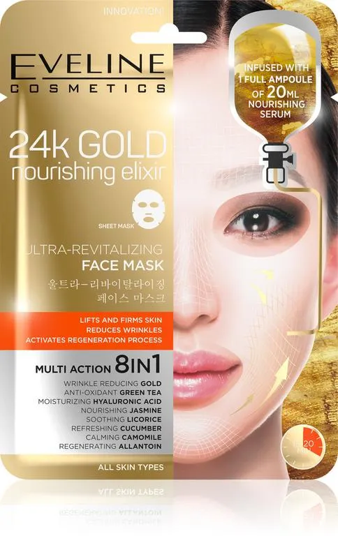 EVELINE 24k GOLD ULTRA-REVITALIZING FACE SHEET MASK