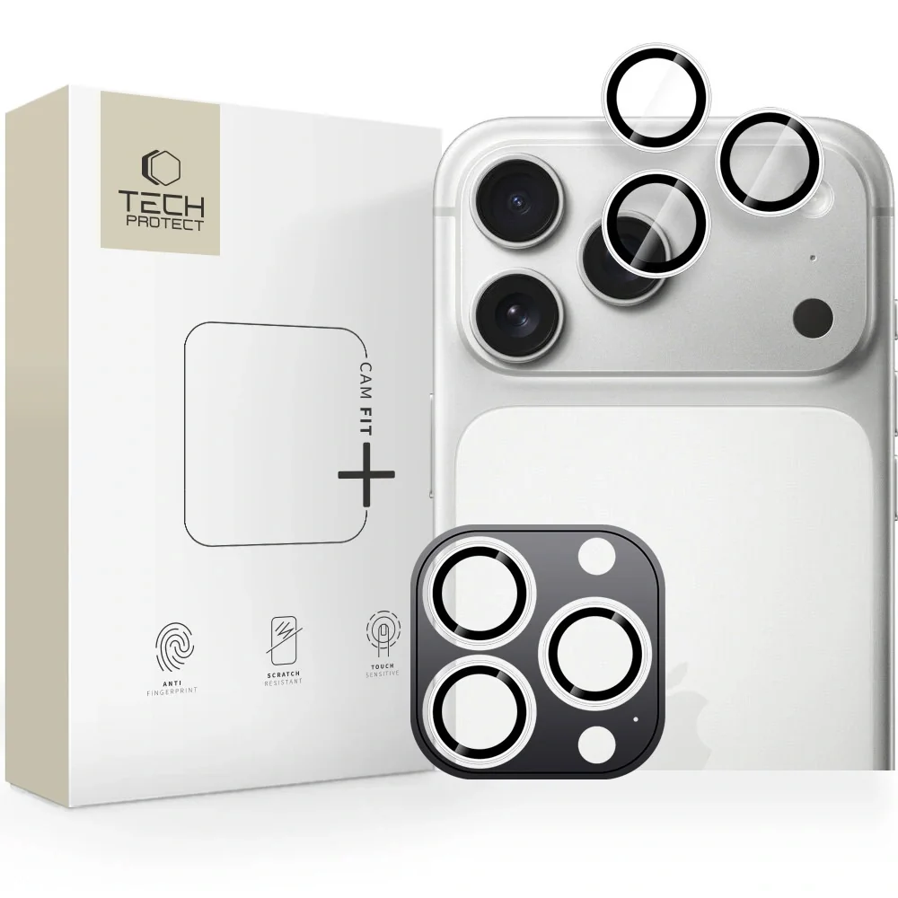 Tech-Protect CamRing Fit ochranné sklo na kameru na iPhone 14/15/16/17 Pro / Max, strieborné Pro / Max, strieborné