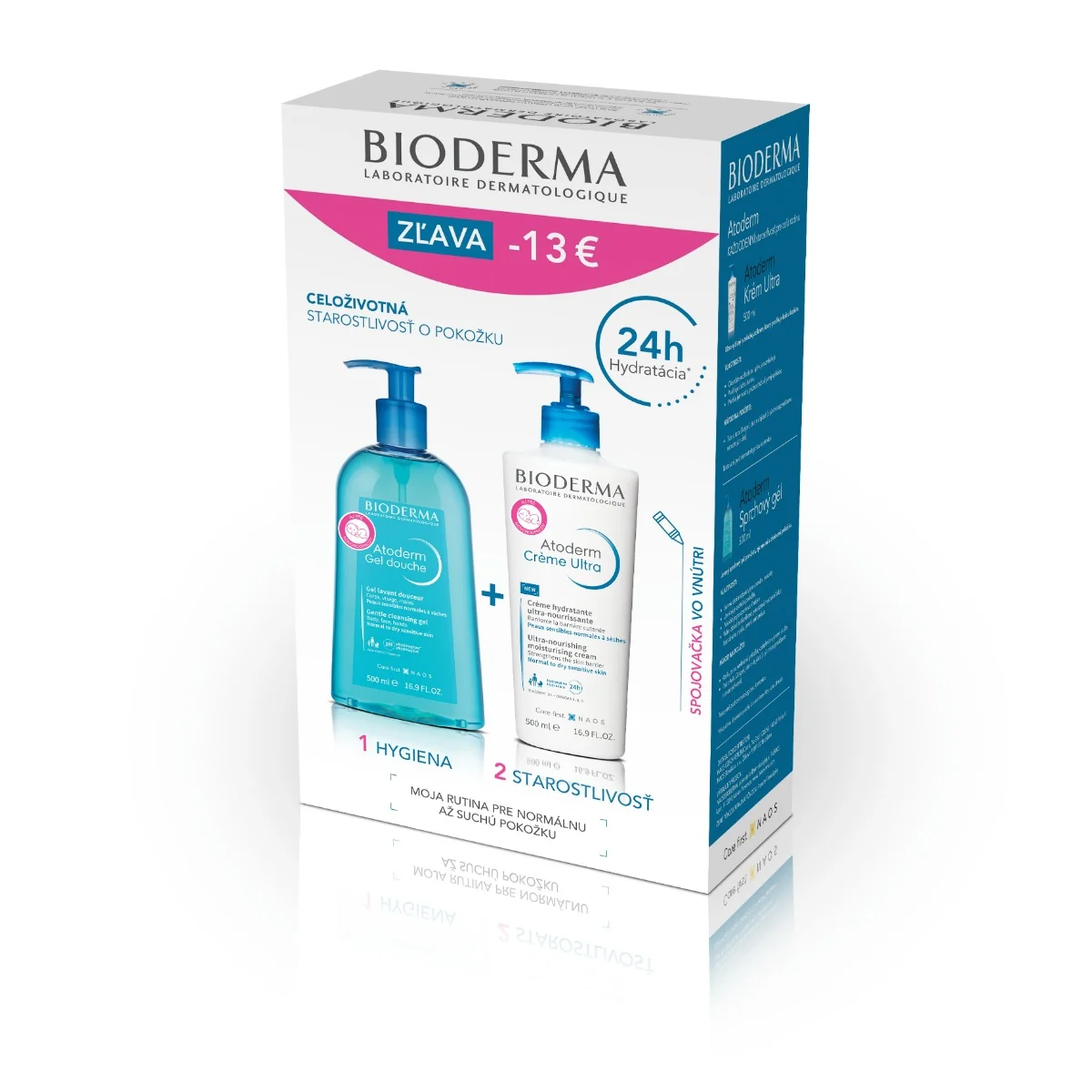 BIODERMA Atoderm Krém Ultra 500 ml + Atoderm Sprchový gél 500 ml 1×1 set, darčeková sada
