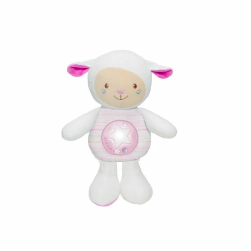 Chicco Cuddly Nočné svetielko  - ovečka s melódiou a možnosťou nahrávania, ružová