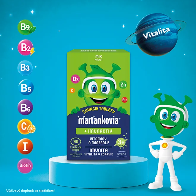 WALMARK Marťankovia s Imunactivom cmúľacie tablety, príchuť mix, 70+30 zdarma (100 ks)