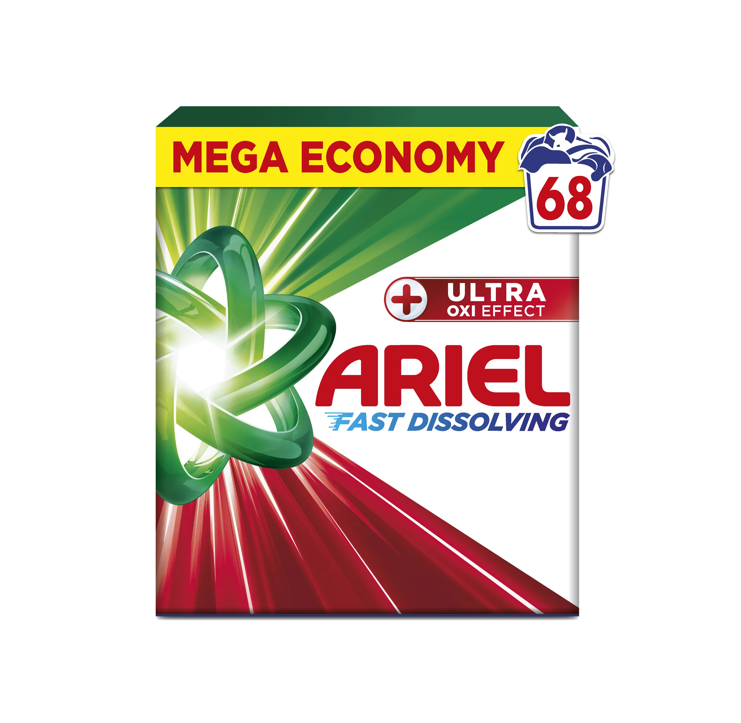 Ariel + Ultra Oxi Effect prášok na pranie, 68 praní 3740 g