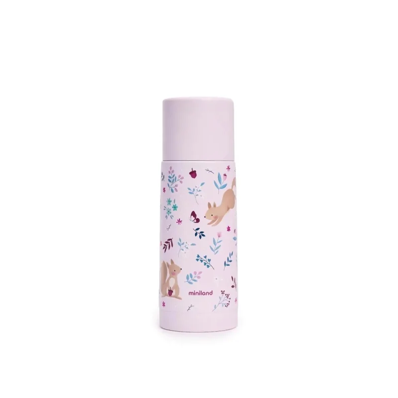 Miniland Detská nerezová termoska Dreamland 350 ml - Veveričky