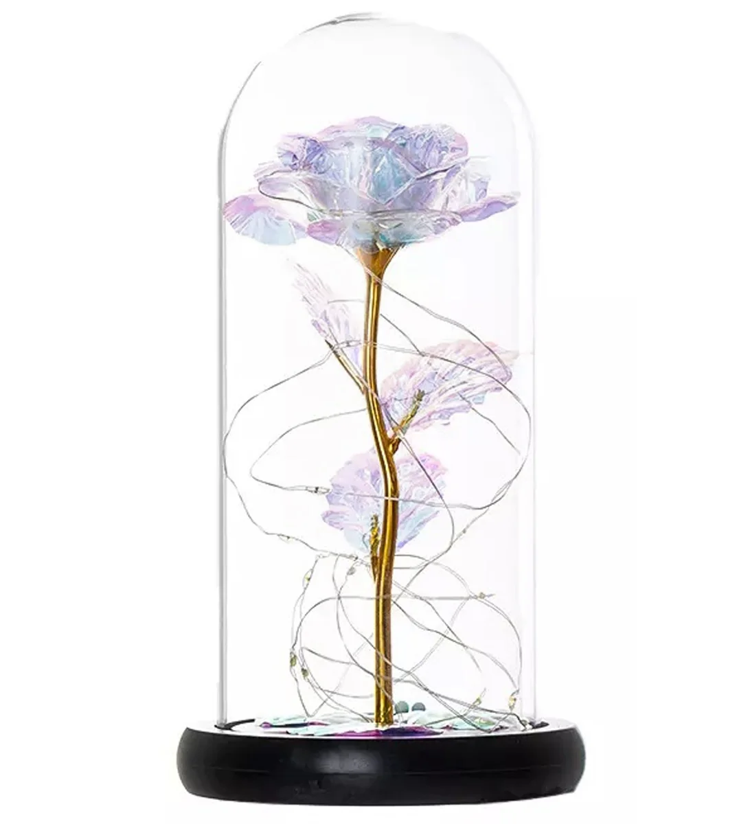 Darček večná ruža v skle LED biela ROSE OF LOVE VRS-25W