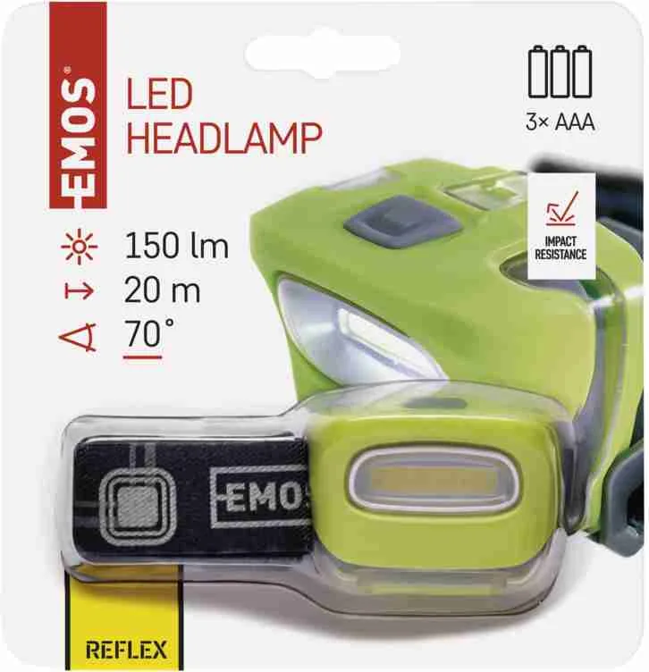 ČELOVKA LED COB 2W 3×AAA 1×1 ks, LED čelovka