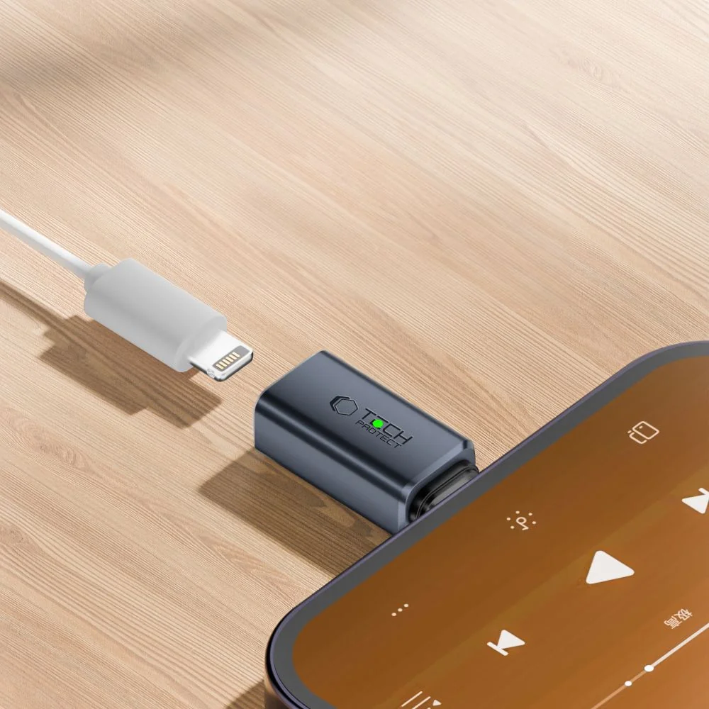 Tech-Protect Ultraboost Audio adaptér USB-C / Lightning, šedý