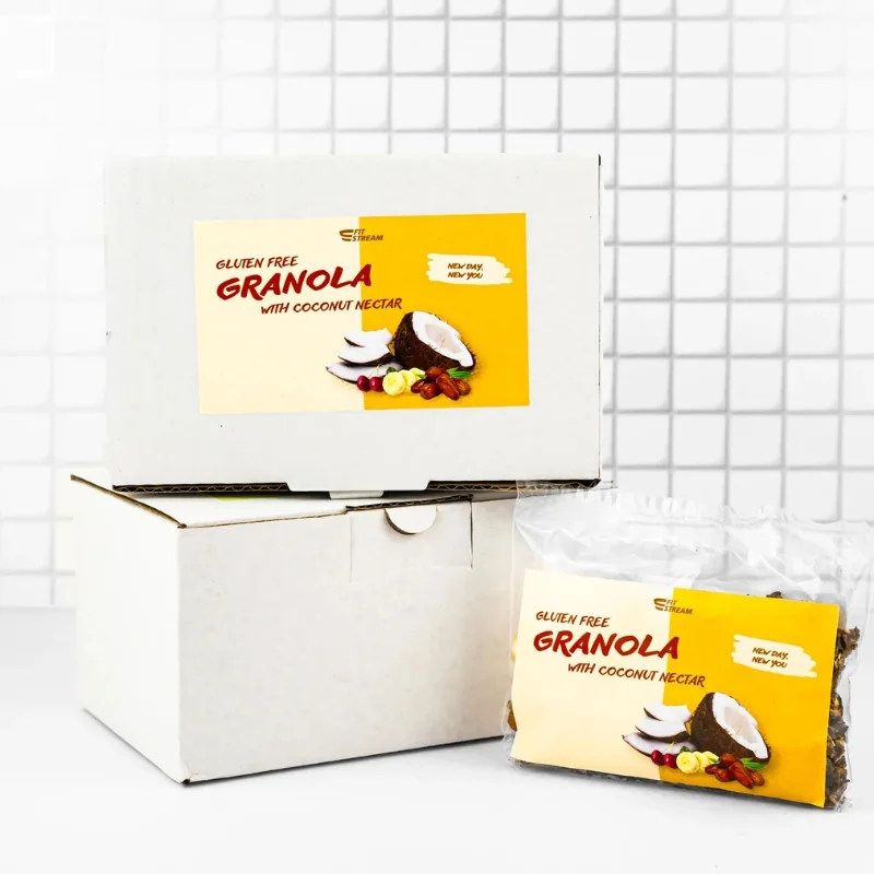 FitStream raňajkové kaše - Bezlepková granola zapečená s kokosovým nektárom (300g)