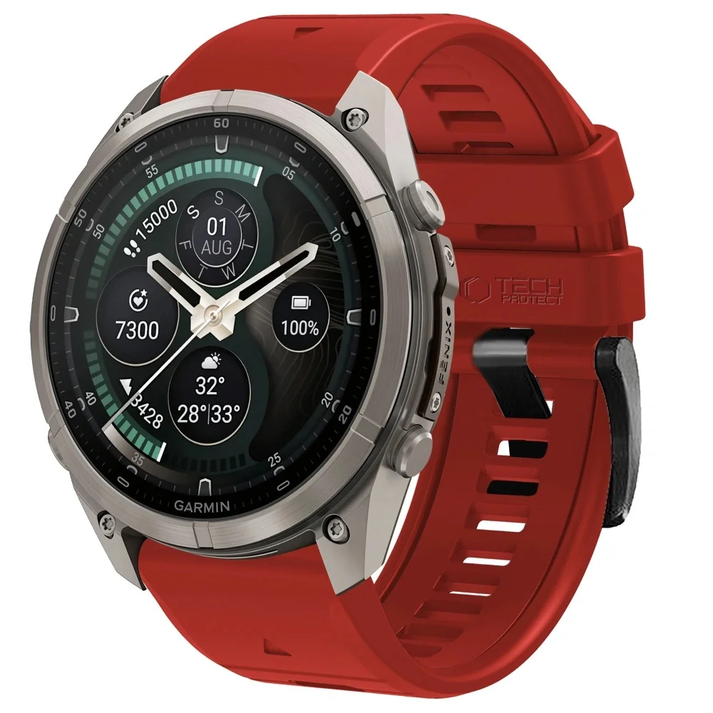 Tech-Protect Silicone remienok Garmin QuickFit 26mm, crimson red