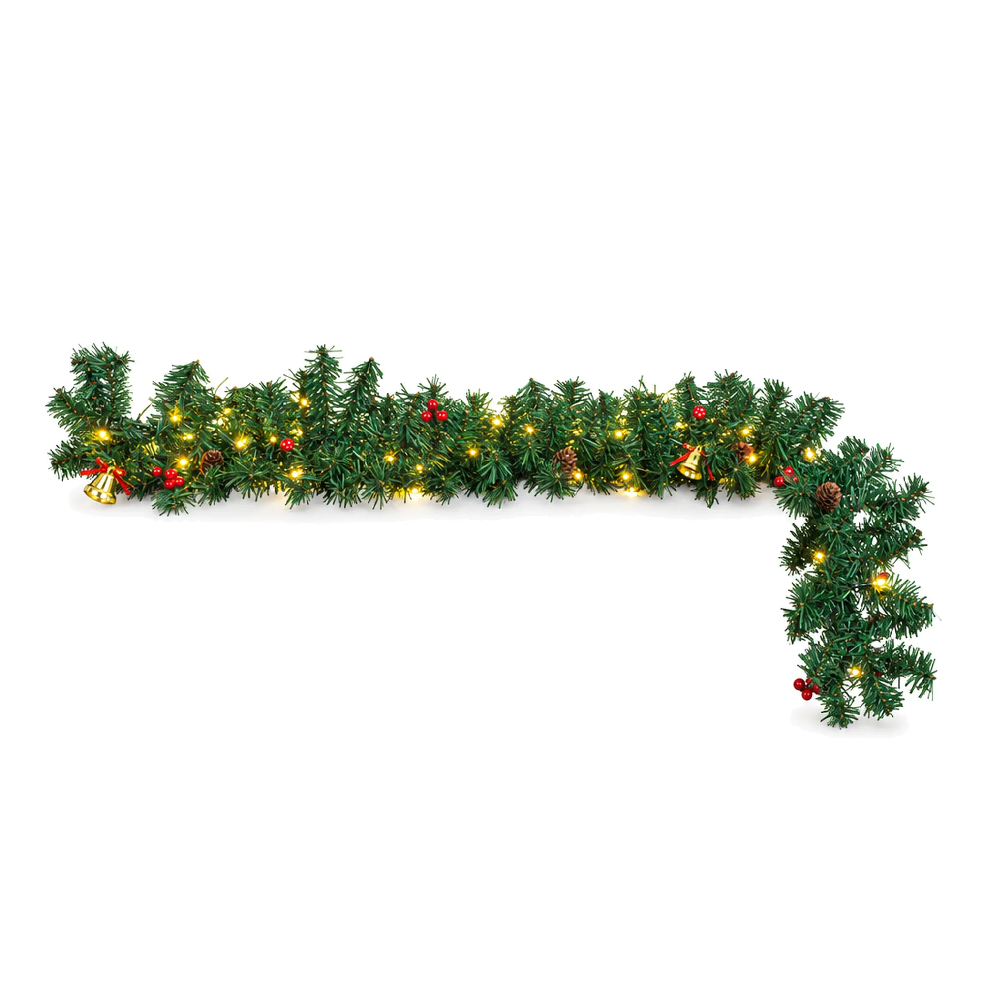 MagicHome vianočná LED girlanda, 1 ks 50 LED, teplá biela, 3xAA, 8 funkcií, dĺžka 2,7 m