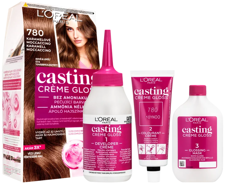L'Oréal Paris Casting Crème Gloss semipermanentná farba na vlasy 780 karamelové moccaccino 1×180 ml, farba na vlasy