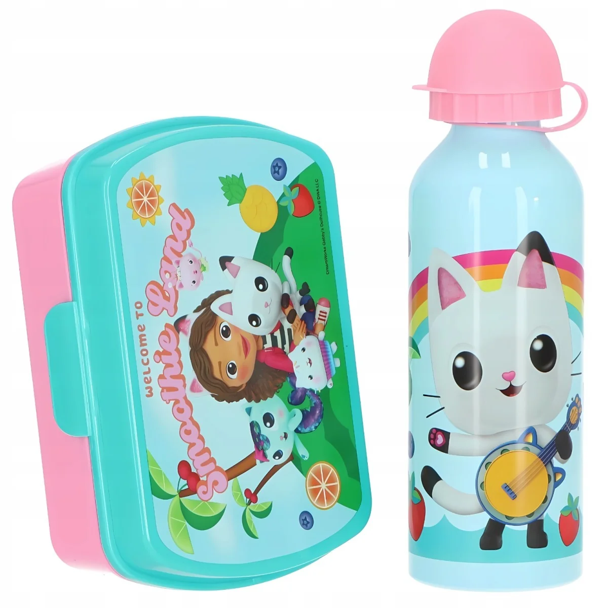 Kids Euroswan Raňajkový set Gabiin mačací dom – fľaša 500 ml + obedár