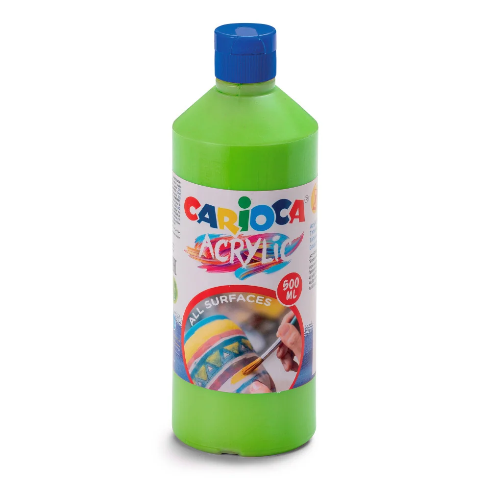 Akrylová farba prémiovej kvality Carioca 500ml zelená-CARIOCA