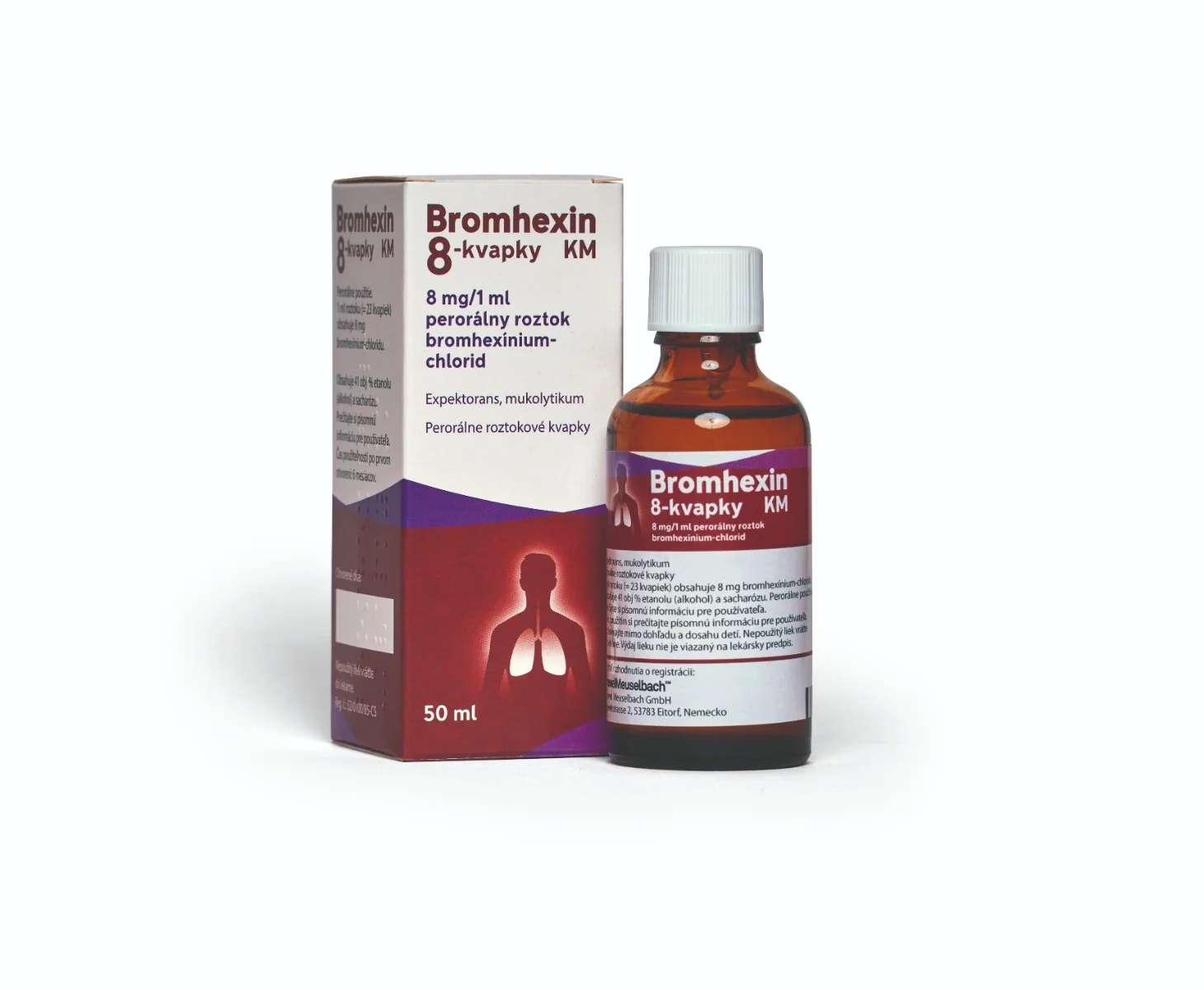BROMHEXIN 8-KVAPKY KM 1×50 ml, liečivo