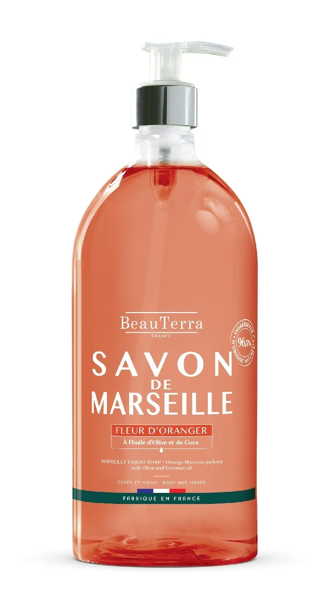 Marseillské tekuté mydlo - Pomarančový kvet - 1L 1×1000 ml, tekuté mydlo