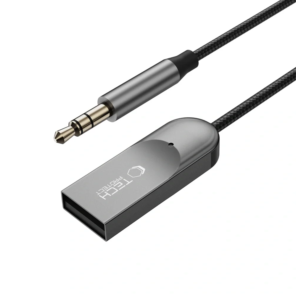 Tech-Protect AU04 Bluetooth audio adaptér, šedý