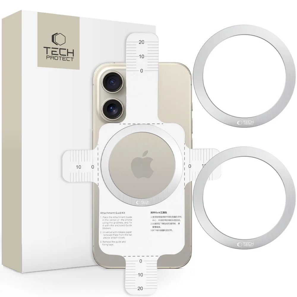 Tech-Protect Magmat Ring magnetický krúžok pre MagSafe 2ks, strieborný