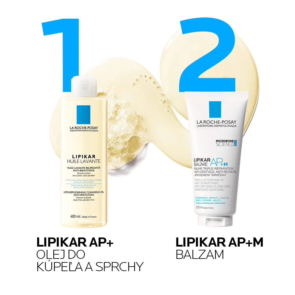 LA ROCHE-POSAY Lipikar Huile Lavante AP+ Zvláčňujúci relipidačný kúpeľový a sprchovací olej proti podráždeniu 400 ml 1×400 ml, relipidačný čistiaci olej