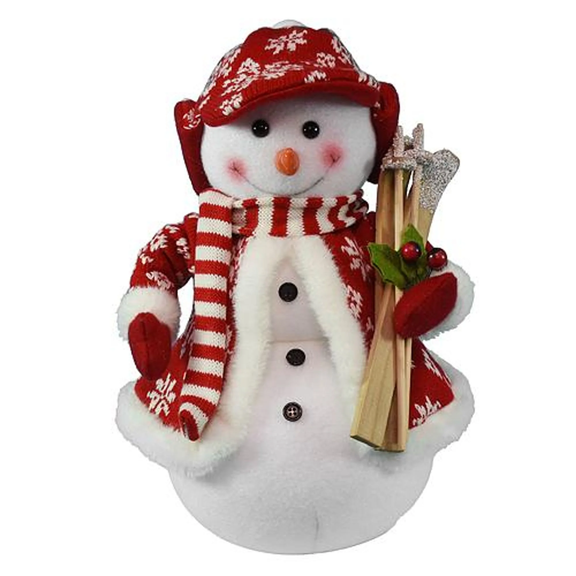 MagicHome vianočný snehuliak s lyžami, 1 ks 30 cm