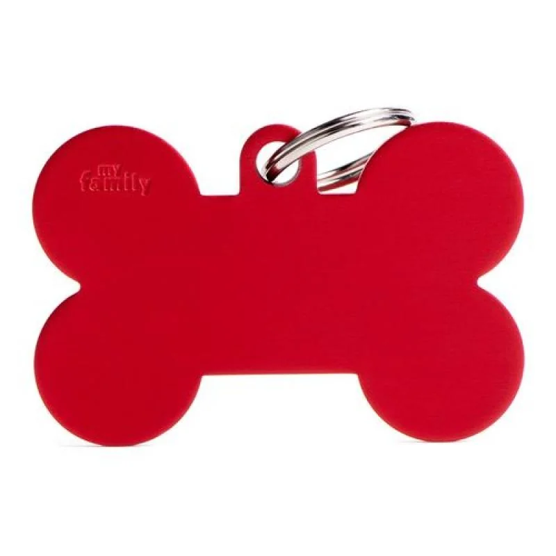 MF RED XL ALUMINUM BONE 4,8x3,15 cm gravírovateľný prívesok