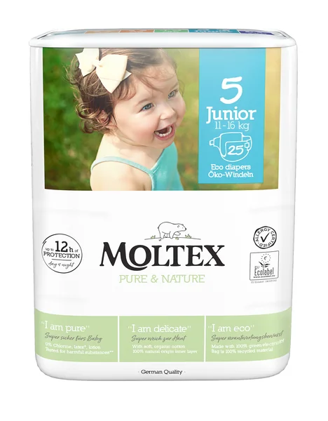 Moltex Pure & Nature Plienky Junior 11-16 kg 1×25 ks, EKO plienky
