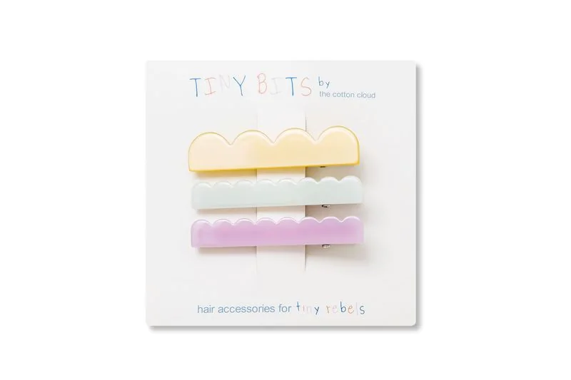 THE COTTON CLOUD Set 3 sponiek do vlasov Waves Pastel 1×3 ks, sponky do vlasov