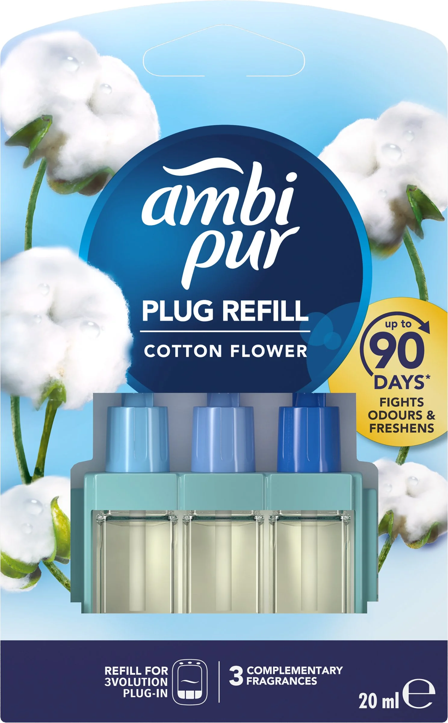 Ambi Pur 3VOL NN Cotton flower 1×20 ml, vonná náplň
