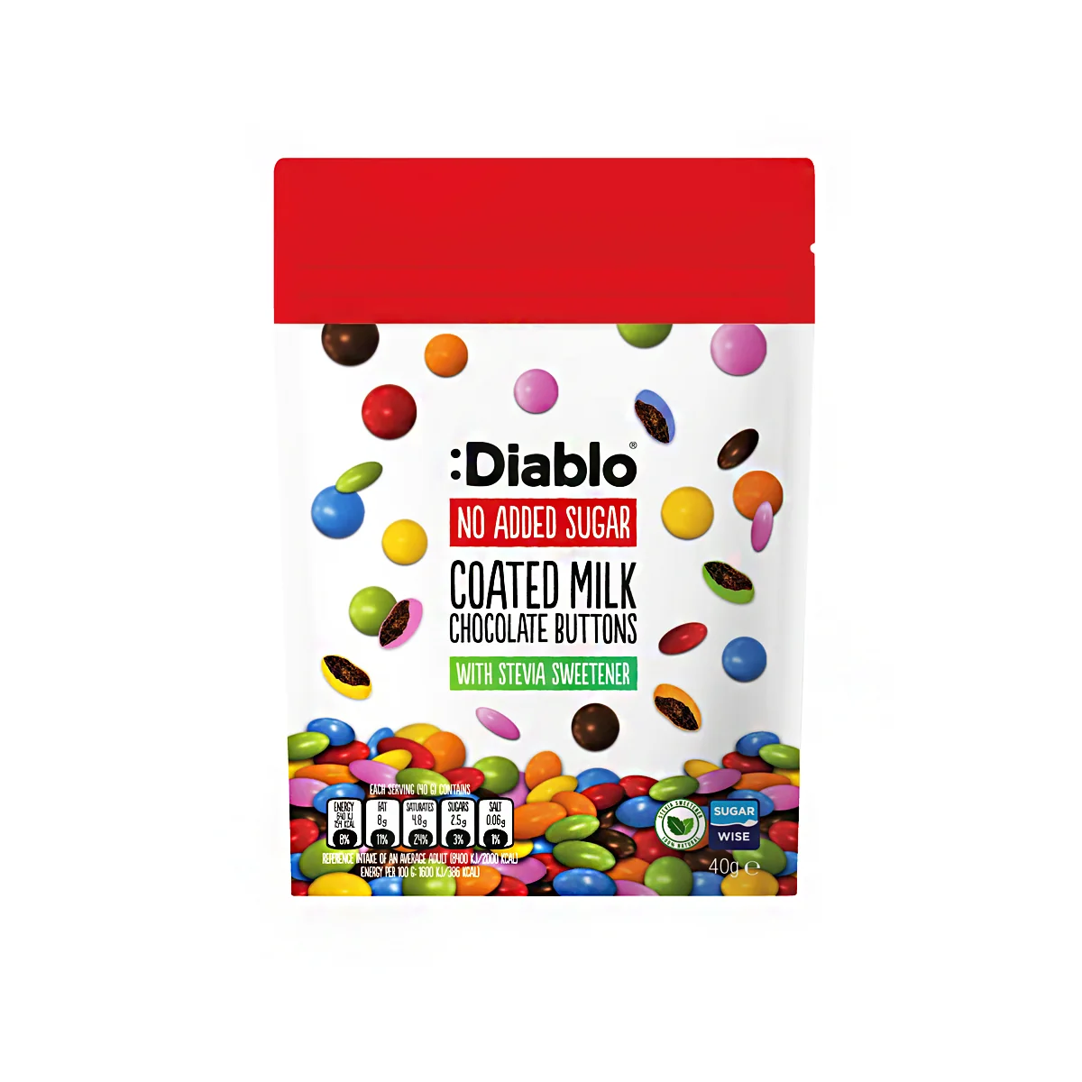 :Diablo Čokoládové Dražé/Lentilky so stéviou 1×1 ks, zdravá sladkosť