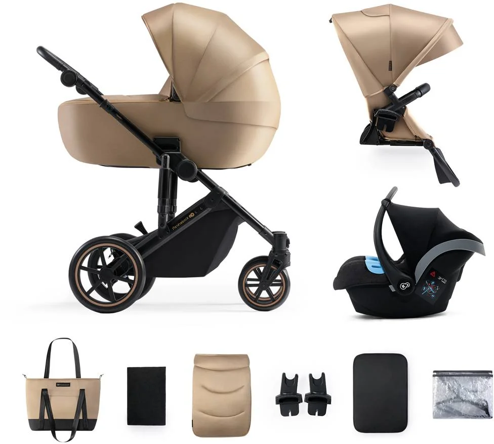 KINDERKRAFT SELECT Kočík kombinovaný 3v1 Prime 2 Sandrose Beige, Premium 1×1 ks, kočík