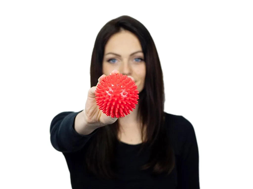 Rehabiq Masážna loptička ježko, 8 cm, červená 1×1 ks, zdravotnícka pomôcka