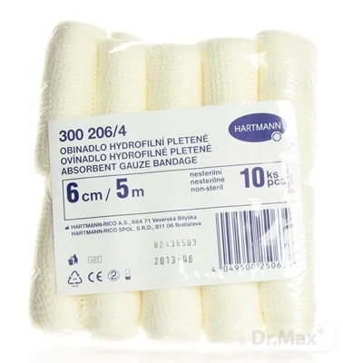 OVÍNADLO HYDROFILNÉ pletené, nesterilné (6cm x 5m) 1x10 ks