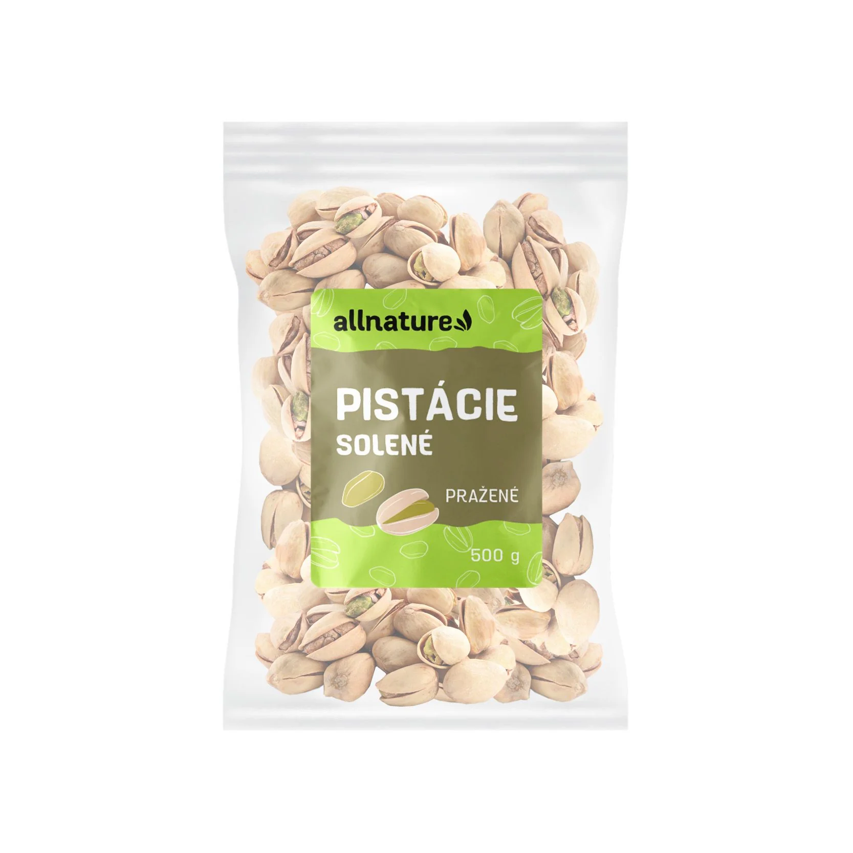 Allnature PISTÁCIE pražené solené 1×500 g, solené pistácie